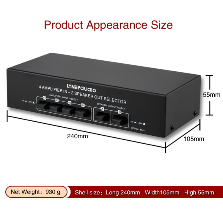 B042 4-in 2-out Power Amplifier Sound Switcher Loudspeaker Switch Distributor, 300W Per Channel Lossless Sound Quality - free shipping - PMC Jewellery - Order now!