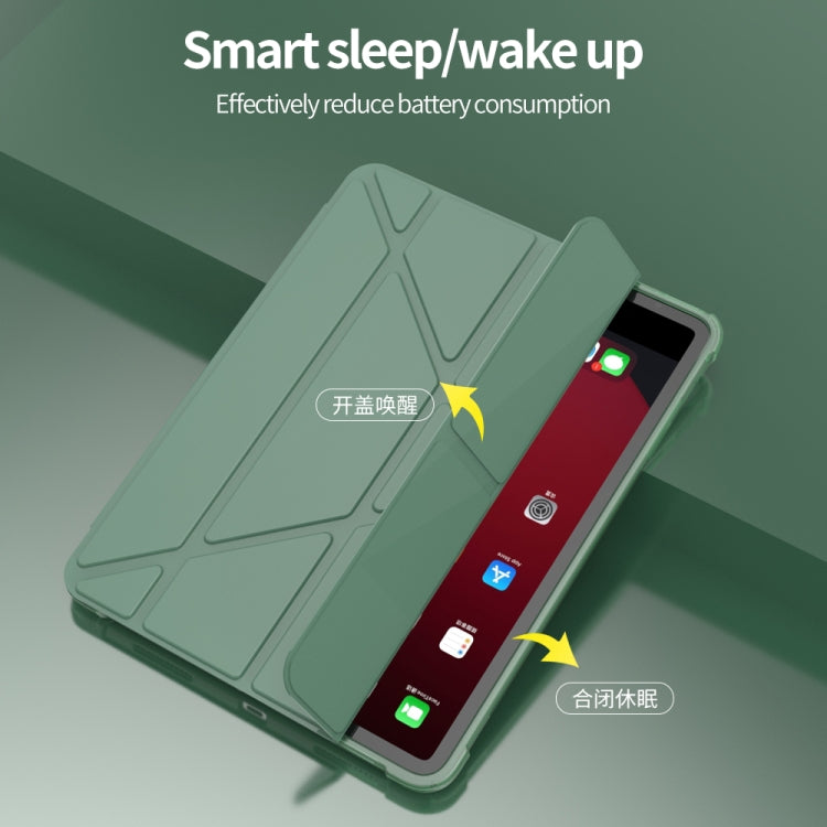 For iPad Air 11 2024 / Air 2022 10.9 Multi-folding Matte Surface Leather Tablet Case with Pen Slot(Light Pink) - iPad Air (2022) / (2020) 10.9 Cases by PMC TechLife | Online Shopping South Africa | PMC TechLife | Buy Now Pay Later Mobicred