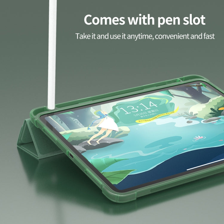 For iPad Air 11 2024 / Air 2022 10.9 Multi-folding Matte Surface Leather Tablet Case with Pen Slot(Light Pink) - iPad Air (2022) / (2020) 10.9 Cases by PMC TechLife | Online Shopping South Africa | PMC TechLife | Buy Now Pay Later Mobicred