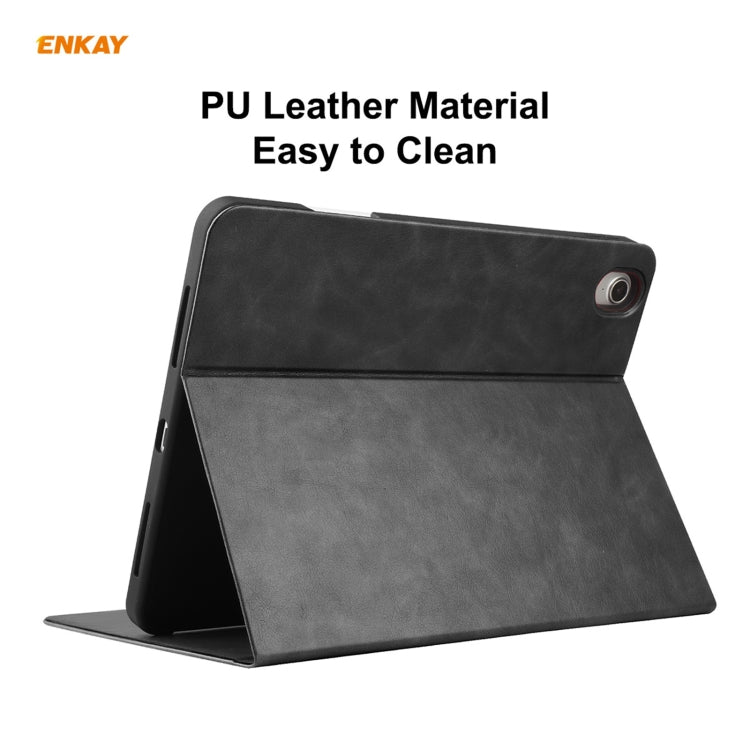 ENKAY ENK-8024 Cow Texture PU Leather + TPU Smart Case with Pen Slot foriPad Air 2022 / 2020 10.9 / iPad Pro 11 (2018)(Black) - free shipping - PMc TechLife - Order now!