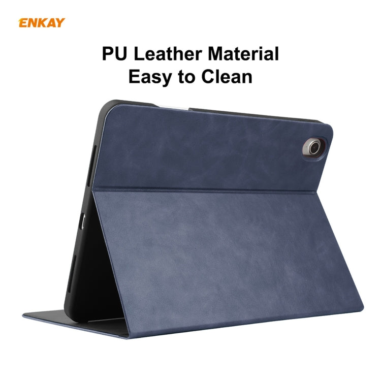 ENKAY ENK-8024 Cow Texture PU Leather + TPU Smart Case with Pen Slot foriPad Air 2022 / 2020 10.9 / iPad Pro 11 (2018)(Dark Blue) - free shipping - PMc TechLife - Order now!
