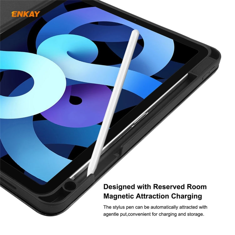 ENKAY ENK-8024 Cow Texture PU Leather + TPU Smart Case with Pen Slot foriPad Air 2022 / 2020 10.9 / iPad Pro 11 (2018)(Grey) - free shipping - PMc TechLife - Order now!