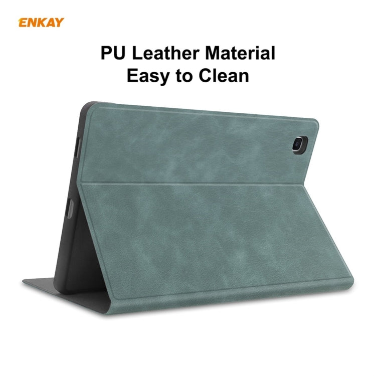 ENKAY ENK-8025 Cow Texture PU Leather + TPU Smart Case with Pen Slot for Samsung Galaxy Tab S6 Lite P610 / P615 / Tab S6 Lite 2022 / P613 / P619(Green) - free shipping - PMc TechLife - Order now!