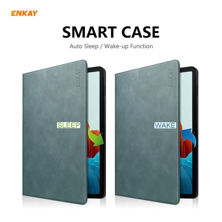 ENKAY ENK-8026 Cow Texture PU Leather + TPU Smart Case with Pen Slot for Samsung Galaxy Tab S8 / Galaxy Tab S7 11.0 T870 / T875(Green) - free shipping - PMc TechLife - Order now!