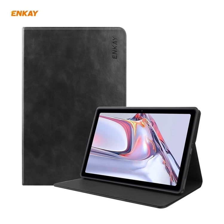 For Samsung Galaxy Tab A7 10.4 T500 / T505 2020 / 2022 ENKAY Cow Texture TPU Leather Smart Case(Black) - free shipping - PMc TechLife - Order now!