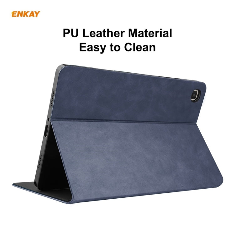 For Samsung Galaxy Tab A7 10.4 T500 / T505 2020 / 2022 ENKAY Cow Texture TPU Leather Smart Case(Dark Blue) - free shipping - PMc TechLife - Order now!