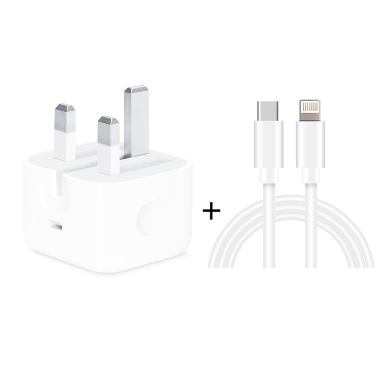A2344 20W PD 3.0 Type-C / USB-C Folding Travel Charger + USB-C / Type-C to 8 Pin Fast Charging Data Cable Set, UK Plug, Length: 1m - free shipping - PMC Jewellery - Order now!
