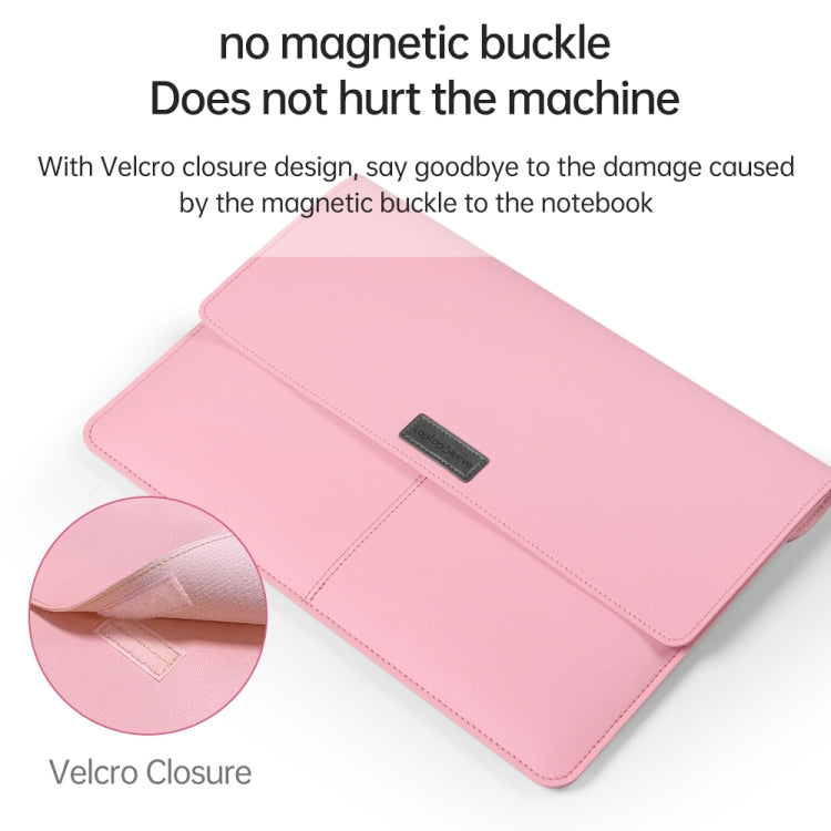Litchi Pattern PU Leather Waterproof Ultra-thin Protection Liner Bag Briefcase Laptop Carrying Bag for 13-14 inch Laptops(ROSE GOLD) - 13.3 inch by PMC TechLife | Online Shopping South Africa | PMC TechLife | Buy Now Pay Later Mobicred