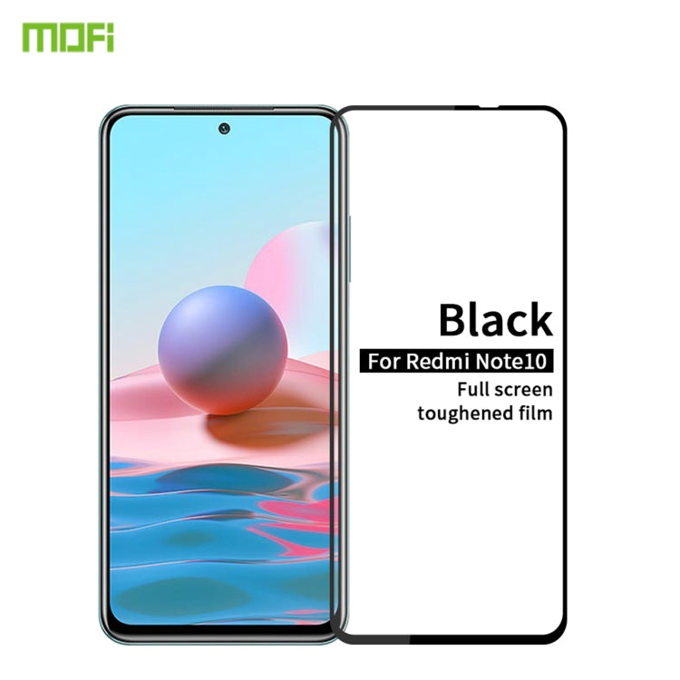 For Xiaomi Redmi Note 10 MOFI 9H 2.5D Full Screen Tempered Glass Film(Black) -  by MOFI | Online Shopping South Africa | PMC TechLife