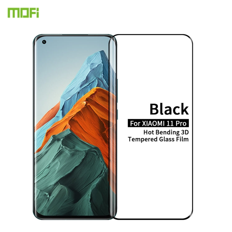 For Xiaomi Mi 11 Pro MOFI 9H 3D Explosion Proof Thermal Bending Full Screen Covered Tempered Glass Film(Black) -  by MOFI | Online Shopping South Africa | PMC TechLife