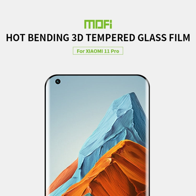 For Xiaomi Mi 11 Pro MOFI 9H 3D Explosion Proof Thermal Bending Full Screen Covered Tempered Glass Film(Black) -  by MOFI | Online Shopping South Africa | PMC TechLife