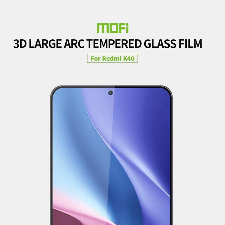 For Xiaomi Redmi K40 / K40 Pro MOFI 9H 3D Explosion-proof Curved Screen Tempered Glass Film(Black) -  by MOFI | Online Shopping South Africa | PMC TechLife | Buy Now Pay Later Mobicred