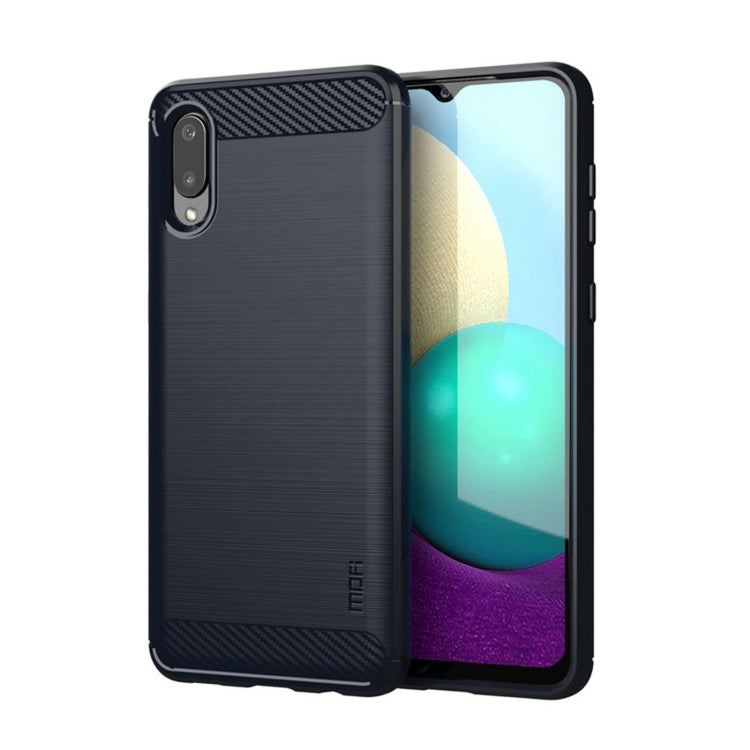 For Samsung Galaxy A02 / M02 MOFI Gentleness Series Brushed Texture Carbon Fiber Soft TPU Case(Blue) - Galaxy Phone Cases by MOFI | Online Shopping South Africa | PMC TechLife
