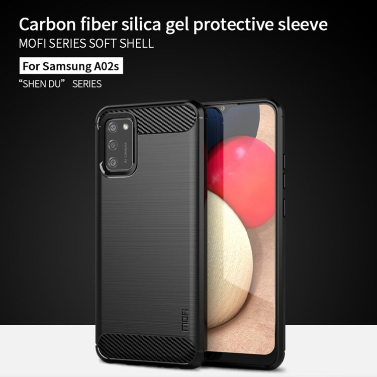 For Samsung Galaxy A02s/M02s/F02s(US Version) MOFI Gentleness Series Brushed Texture Carbon Fiber Soft TPU Case(Black) - Galaxy Phone Cases by MOFI | Online Shopping South Africa | PMC TechLife | Buy Now Pay Later Mobicred