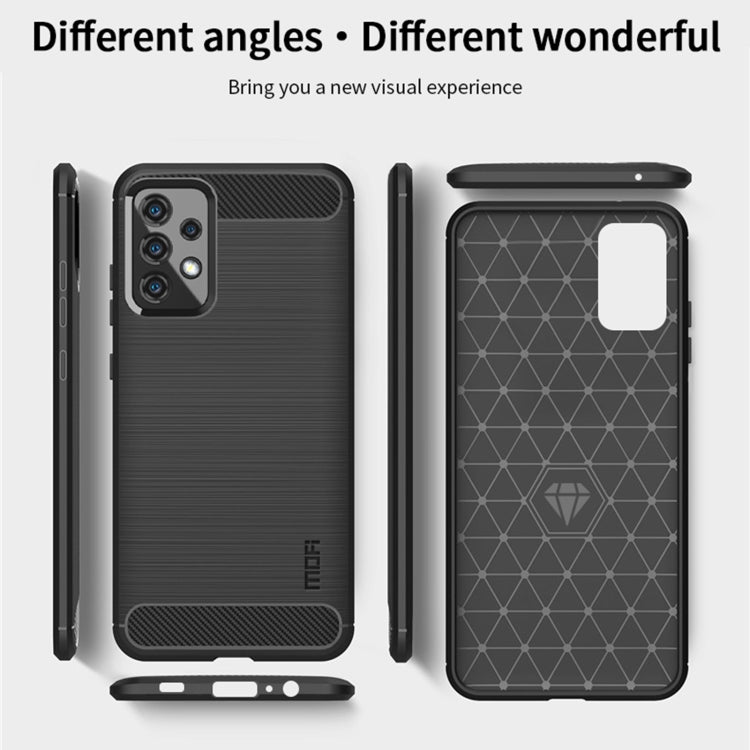 For Samsung Galaxy A52 5G/4G MOFI Gentleness Series Brushed Texture Carbon Fiber Soft TPU Case(Grey) - Galaxy Phone Cases by MOFI | Online Shopping South Africa | PMC TechLife | Buy Now Pay Later Mobicred