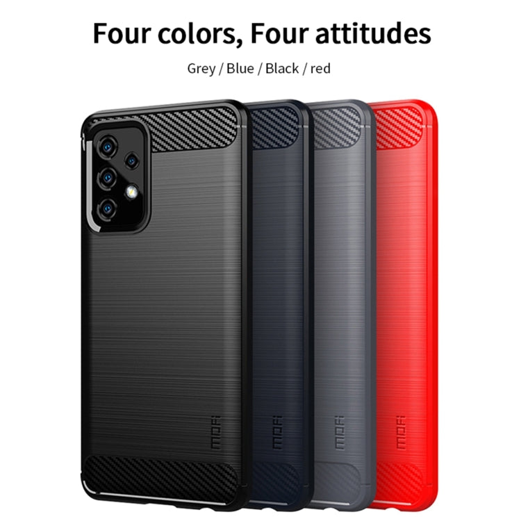 For Samsung Galaxy A52 5G/4G MOFI Gentleness Series Brushed Texture Carbon Fiber Soft TPU Case(Grey) - Galaxy Phone Cases by MOFI | Online Shopping South Africa | PMC TechLife | Buy Now Pay Later Mobicred