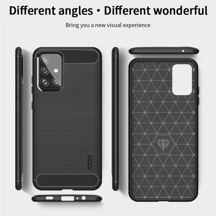 For Samsung Galaxy A72 5G/4G MOFI Gentleness Series Brushed Texture Carbon Fiber Soft TPU Case(Blue) - Galaxy Phone Cases by MOFI | Online Shopping South Africa | PMC TechLife