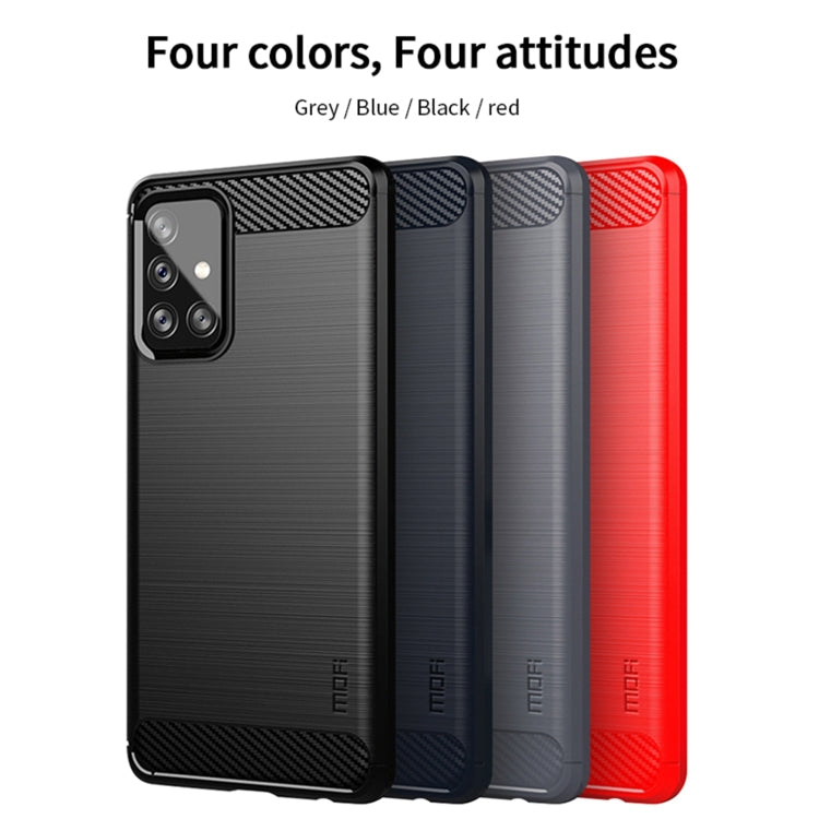 For Samsung Galaxy A72 5G/4G MOFI Gentleness Series Brushed Texture Carbon Fiber Soft TPU Case(Red) - Galaxy Phone Cases by MOFI | Online Shopping South Africa | PMC TechLife | Buy Now Pay Later Mobicred