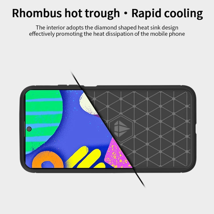 For Samsung Galaxy F62 / M62 MOFI Gentleness Series Brushed Texture Carbon Fiber Soft TPU Case(Blue) - Galaxy Phone Cases by MOFI | Online Shopping South Africa | PMC TechLife