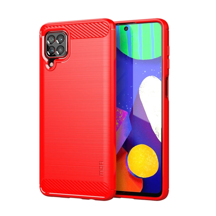 For Samsung Galaxy F62 / M62 MOFI Gentleness Series Brushed Texture Carbon Fiber Soft TPU Case(Red) - Galaxy Phone Cases by MOFI | Online Shopping South Africa | PMC TechLife | Buy Now Pay Later Mobicred