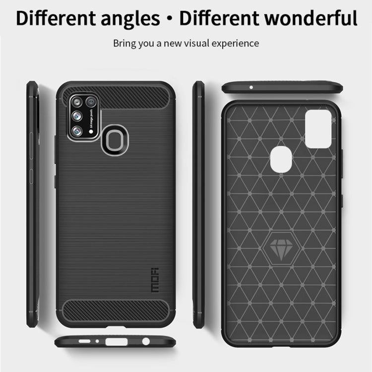 For Samsung Galaxy M31/ F41/ M21s/ M31 Prime MOFI Gentleness Series Brushed Texture Carbon Fiber Soft TPU Case(Black) - free shipping - PMC TechLife - Order now!