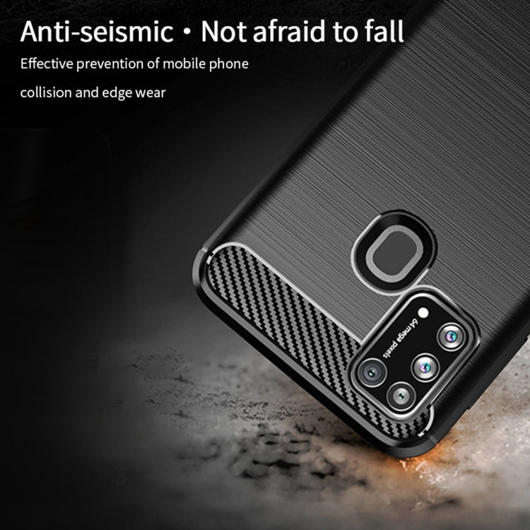 For Samsung Galaxy M31/ F41/ M21s/ M31 Prime MOFI Gentleness Series Brushed Texture Carbon Fiber Soft TPU Case(Grey) - Galaxy Phone Cases by MOFI | Online Shopping South Africa | PMC TechLife | Buy Now Pay Later Mobicred