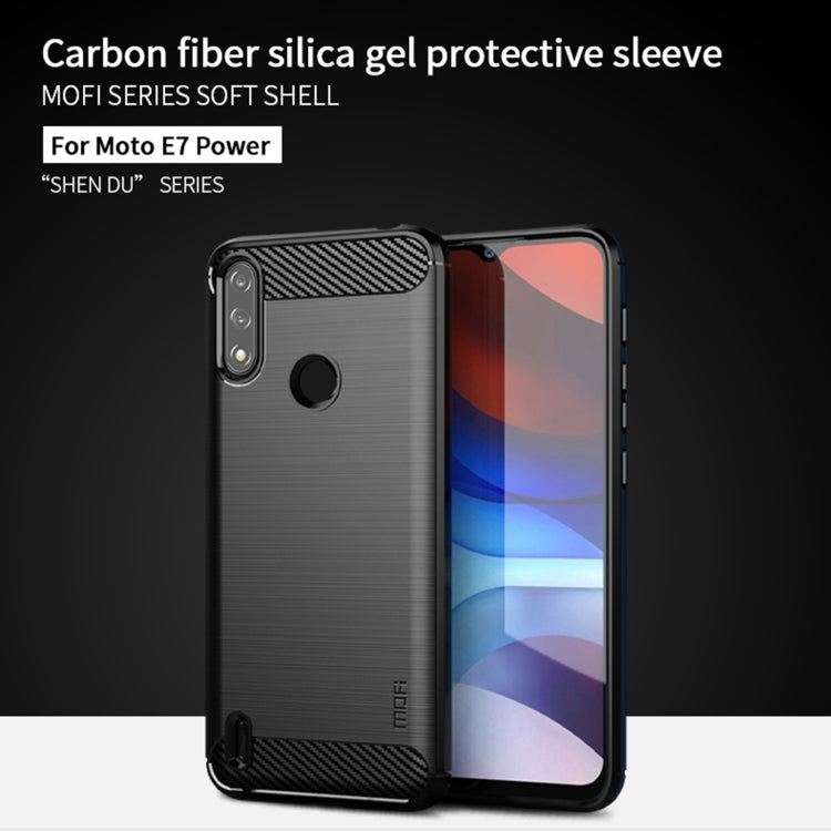 For Motorola Moto E7 Power MOFI Gentleness Series Brushed Texture Carbon Fiber Soft TPU Case(Black) - Motorola Cases by MOFI | Online Shopping South Africa | PMC TechLife | Buy Now Pay Later Mobicred