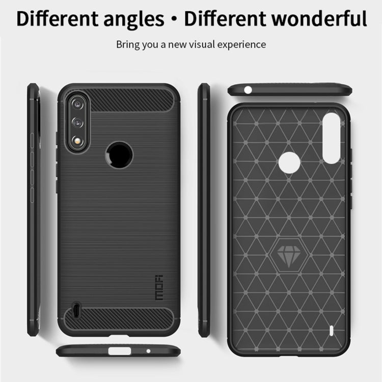 For Motorola Moto E7 Power MOFI Gentleness Series Brushed Texture Carbon Fiber Soft TPU Case(Blue) - Motorola Cases by MOFI | Online Shopping South Africa | PMC TechLife | Buy Now Pay Later Mobicred