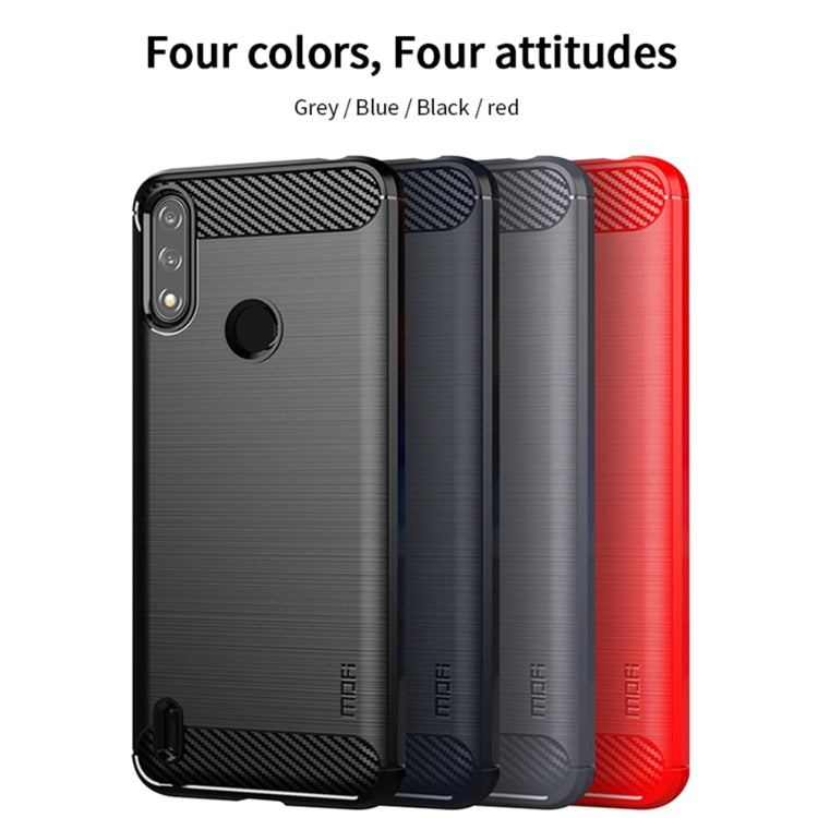 For Motorola Moto E7 Power MOFI Gentleness Series Brushed Texture Carbon Fiber Soft TPU Case(Blue) - Motorola Cases by MOFI | Online Shopping South Africa | PMC TechLife | Buy Now Pay Later Mobicred
