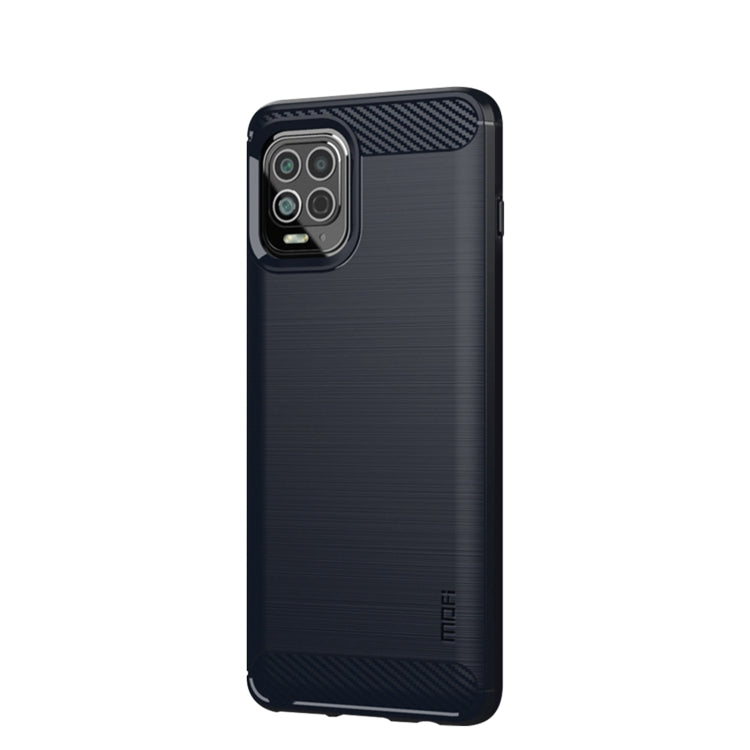 For Motorola Moto Edge S MOFI Gentleness Series Brushed Texture Carbon Fiber Soft TPU Case(Blue) - Motorola Cases by MOFI | Online Shopping South Africa | PMC TechLife | Buy Now Pay Later Mobicred