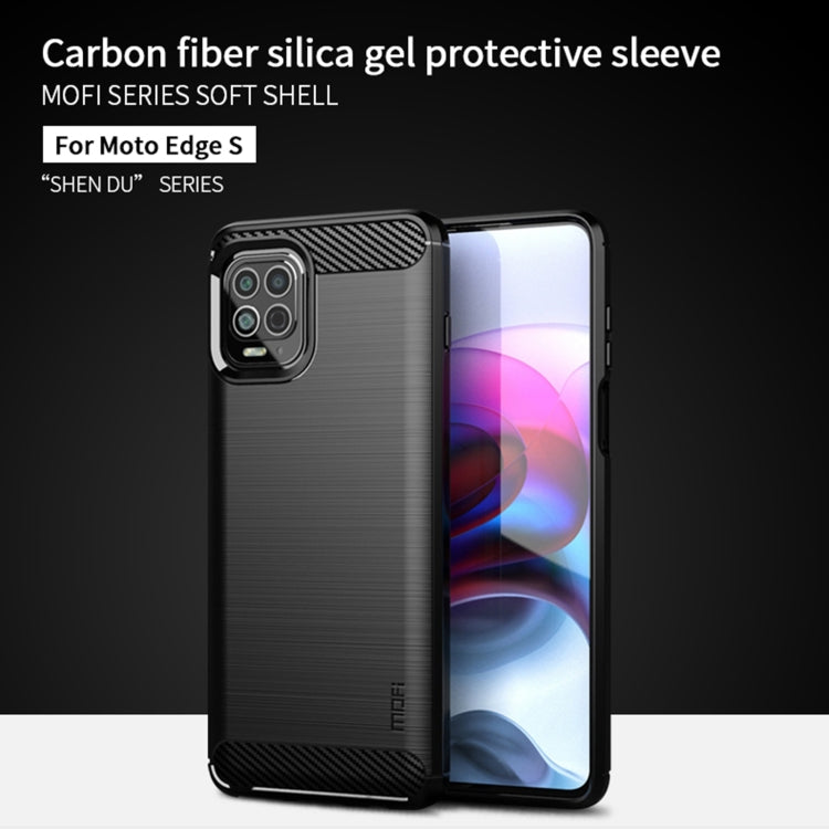 For Motorola Moto Edge S MOFI Gentleness Series Brushed Texture Carbon Fiber Soft TPU Case(Gray) - Motorola Cases by MOFI | Online Shopping South Africa | PMC TechLife | Buy Now Pay Later Mobicred