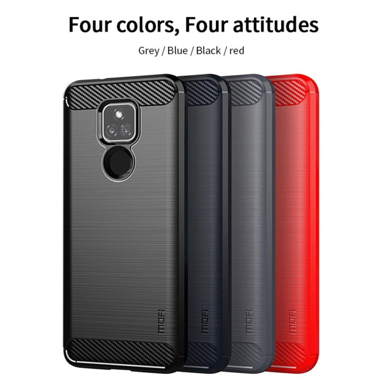 For Motorola Moto G Play 2021 MOFI Gentleness Series Brushed Texture Carbon Fiber Soft TPU Case(Red) - Motorola Cases by MOFI | Online Shopping South Africa | PMC TechLife | Buy Now Pay Later Mobicred