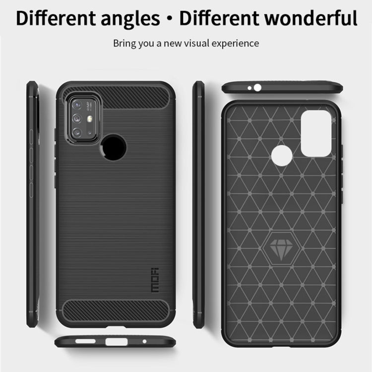 For Motorola Moto G10 / G30 MOFI Gentleness Series Brushed Texture Carbon Fiber Soft TPU Case(Blue) - Motorola Cases by MOFI | Online Shopping South Africa | PMC TechLife