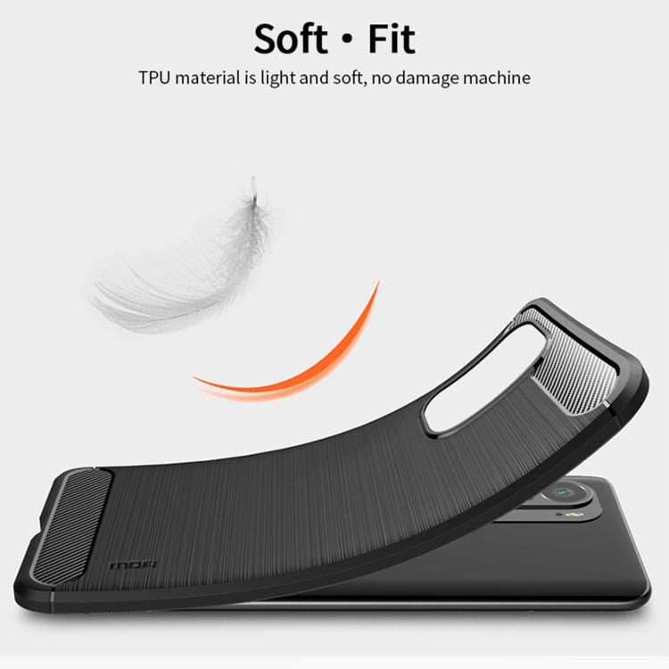 For Xiaomi Redmi K40 / K40 Pro / K40 Pro+ / Poco F3 MOFI Gentleness Series Brushed Texture Carbon Fiber Soft TPU Case(Black) - Xiaomi Cases by MOFI | Online Shopping South Africa | PMC TechLife