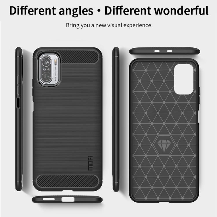 For Xiaomi Redmi K40 / K40 Pro / K40 Pro+ / Poco F3 MOFI Gentleness Series Brushed Texture Carbon Fiber Soft TPU Case(Black) - Xiaomi Cases by MOFI | Online Shopping South Africa | PMC TechLife