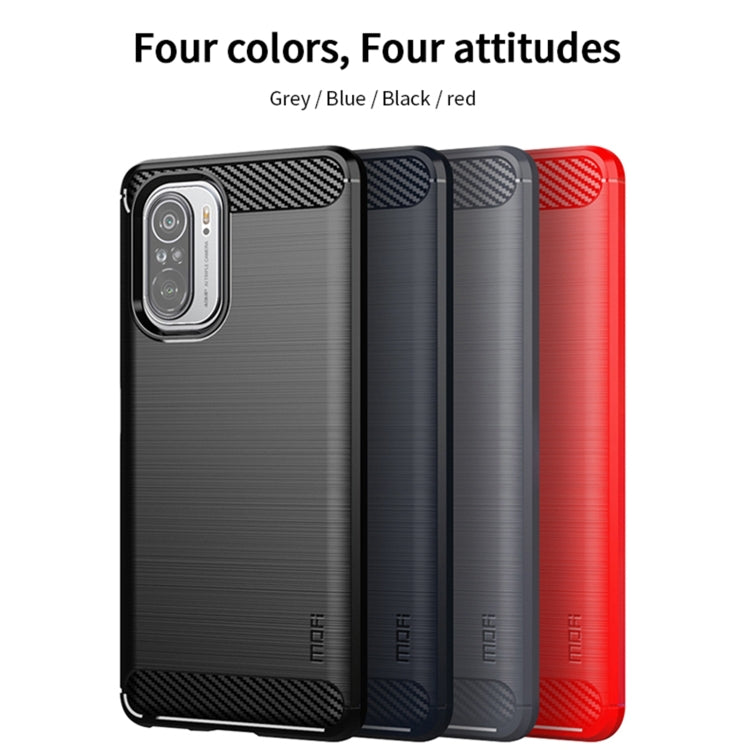 For Xiaomi Redmi K40 / K40 Pro / K40 Pro+ / Poco F3 MOFI Gentleness Series Brushed Texture Carbon Fiber Soft TPU Case(Black) - Xiaomi Cases by MOFI | Online Shopping South Africa | PMC TechLife