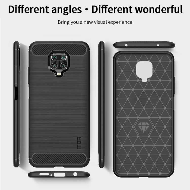 For Xiaomi Redmi Note 9s / Note 9 Pro / Note 9 Pro Max / Foco M2 Pro MOFI Gentleness Series Brushed Texture Carbon Fiber Soft TPU Case(Blue) - Xiaomi Cases by MOFI | Online Shopping South Africa | PMC TechLife | Buy Now Pay Later Mobicred
