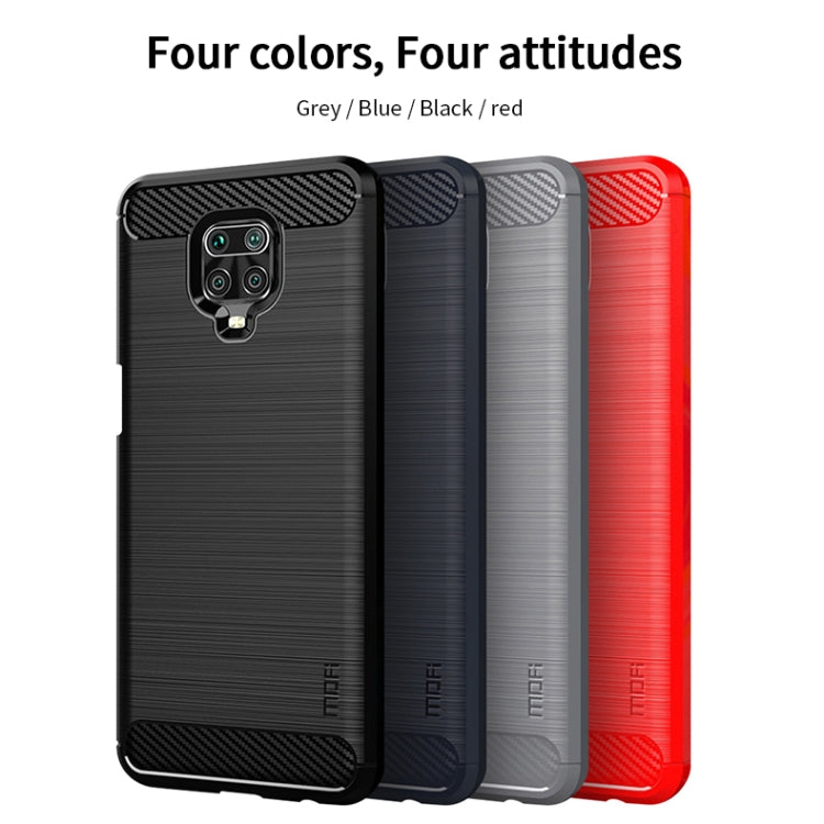 For Xiaomi Redmi Note 9s / Note 9 Pro / Note 9 Pro Max / Foco M2 Pro MOFI Gentleness Series Brushed Texture Carbon Fiber Soft TPU Case(Blue) - Xiaomi Cases by MOFI | Online Shopping South Africa | PMC TechLife | Buy Now Pay Later Mobicred