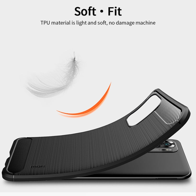 For Xiaomi Redmi Note 10 / Note 10S MOFI Gentleness Series Brushed Texture Carbon Fiber Soft TPU Case(Black) - Xiaomi Cases by MOFI | Online Shopping South Africa | PMC TechLife | Buy Now Pay Later Mobicred