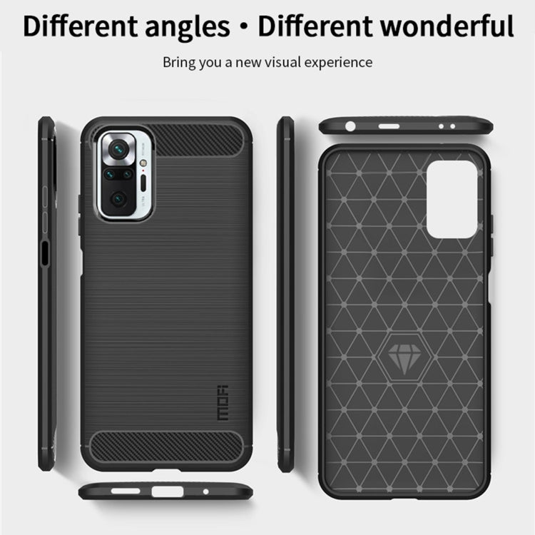 For Xiaomi Redmi Note 10 Pro / Note 10 Pro Max MOFI Gentleness Series Brushed Texture Carbon Fiber Soft TPU Case(Red) - Xiaomi Cases by MOFI | Online Shopping South Africa | PMC TechLife