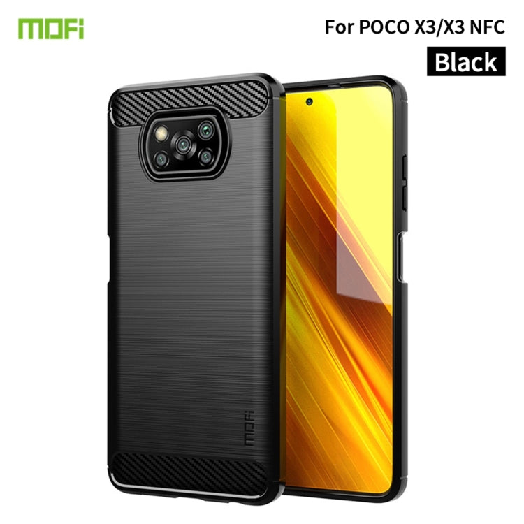 For Xiaomi POCO X3 / X3 NFC MOFI Gentleness Series Brushed Texture Carbon Fiber Soft TPU Case(Black) - Xiaomi Cases by MOFI | Online Shopping South Africa | PMC TechLife | Buy Now Pay Later Mobicred