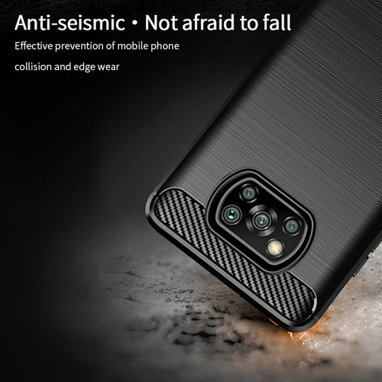 For Xiaomi POCO X3 / X3 NFC MOFI Gentleness Series Brushed Texture Carbon Fiber Soft TPU Case(Blue) - Xiaomi Cases by MOFI | Online Shopping South Africa | PMC TechLife | Buy Now Pay Later Mobicred