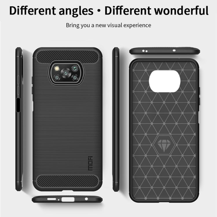 For Xiaomi POCO X3 / X3 NFC MOFI Gentleness Series Brushed Texture Carbon Fiber Soft TPU Case(Red) - Xiaomi Cases by MOFI | Online Shopping South Africa | PMC TechLife | Buy Now Pay Later Mobicred