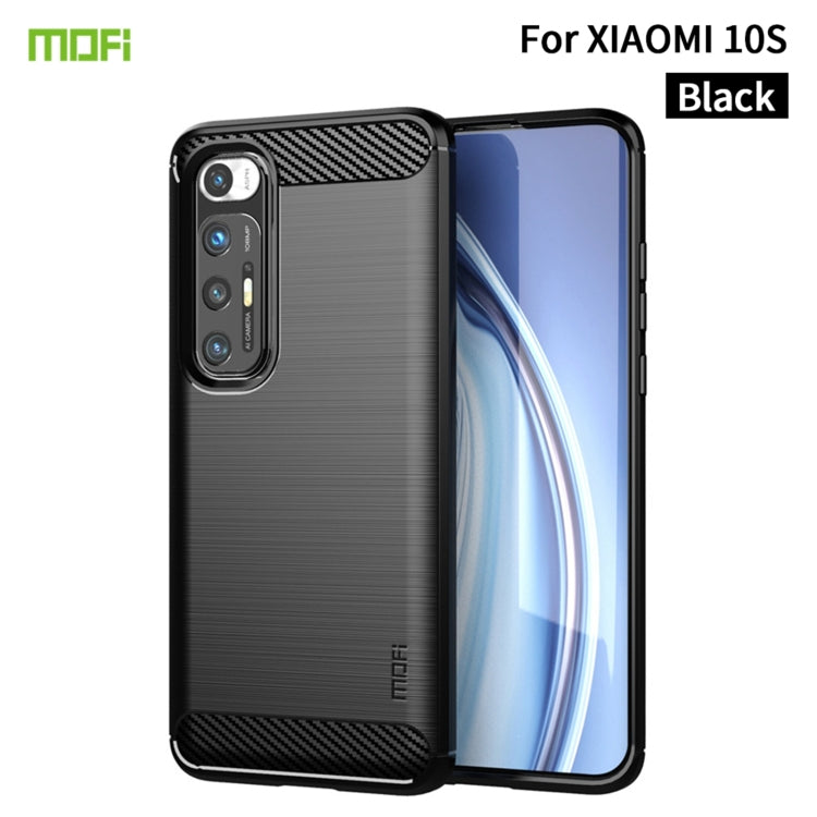 For Xiaomi Mi 10S MOFI Gentleness Series Brushed Texture Carbon Fiber Soft TPU Case(Black) - Xiaomi Cases by MOFI | Online Shopping South Africa | PMC TechLife | Buy Now Pay Later Mobicred