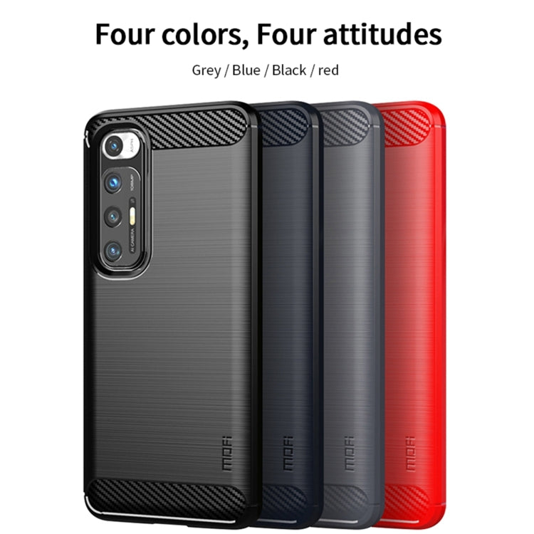 For Xiaomi Mi 10S MOFI Gentleness Series Brushed Texture Carbon Fiber Soft TPU Case(Blue) - Xiaomi Cases by MOFI | Online Shopping South Africa | PMC TechLife | Buy Now Pay Later Mobicred