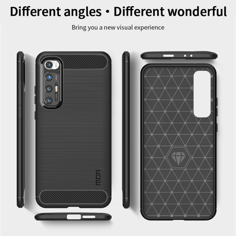 For?Xiaomi Mi 10S MOFI Gentleness Series Brushed Texture Carbon Fiber Soft TPU Case(Grey) - Xiaomi Cases by MOFI | Online Shopping South Africa | PMC TechLife | Buy Now Pay Later Mobicred