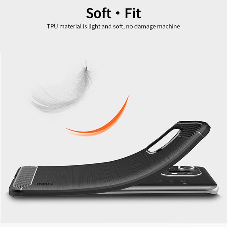 For Xiaomi Mi 11 MOFI Gentleness Series Brushed Texture Carbon Fiber Soft TPU Case(Grey) - Xiaomi Cases by MOFI | Online Shopping South Africa | PMC TechLife