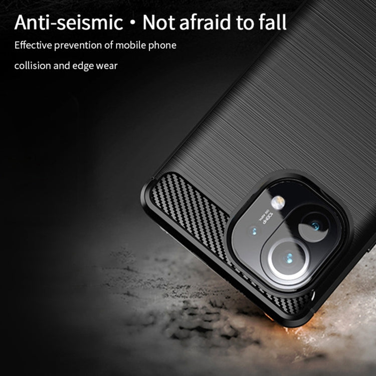 For Xiaomi Mi 11 MOFI Gentleness Series Brushed Texture Carbon Fiber Soft TPU Case(Grey) - Xiaomi Cases by MOFI | Online Shopping South Africa | PMC TechLife