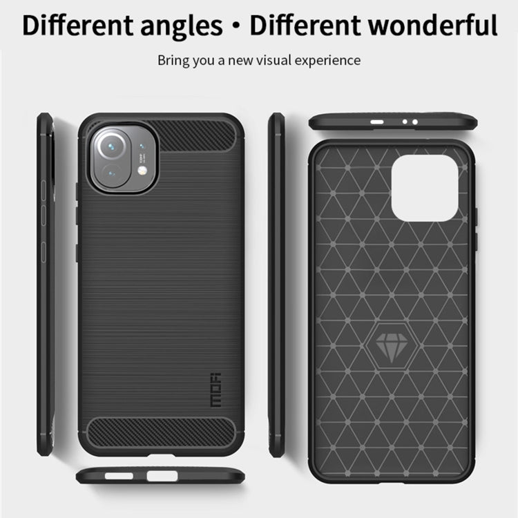 For Xiaomi Mi 11 MOFI Gentleness Series Brushed Texture Carbon Fiber Soft TPU Case(Red) - Xiaomi Cases by MOFI | Online Shopping South Africa | PMC TechLife | Buy Now Pay Later Mobicred