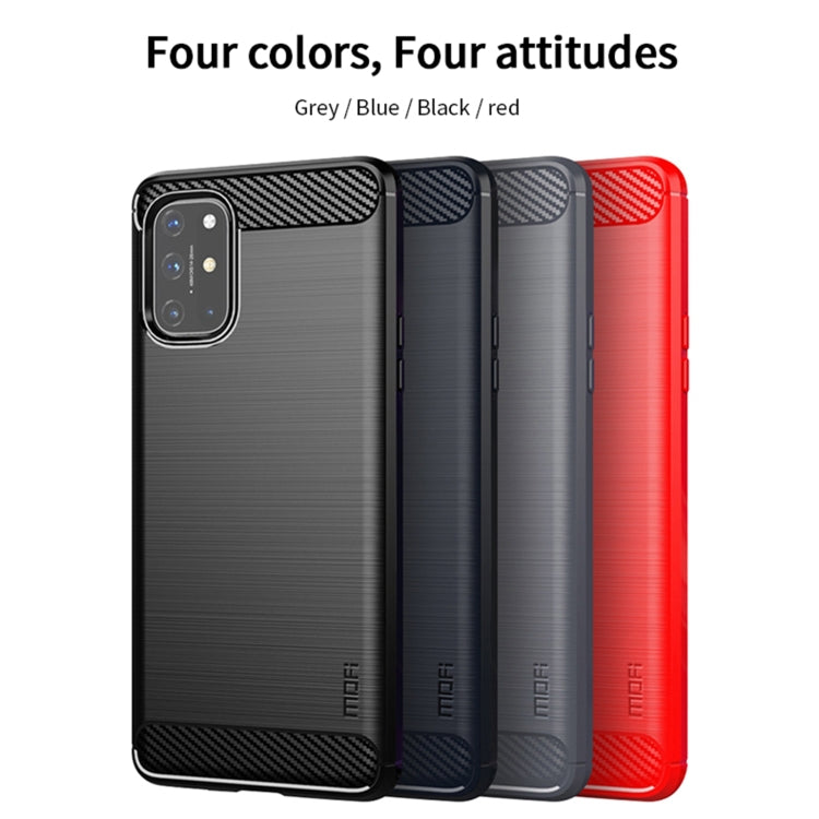 For OnePlus 8T MOFI Gentleness Series Brushed Texture Carbon Fiber Soft TPU Case(Red) - OnePlus Cases by MOFI | Online Shopping South Africa | PMC TechLife